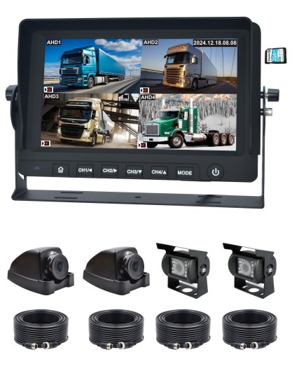 7inch AHD QUAD system with DVR Support &256GB Recording